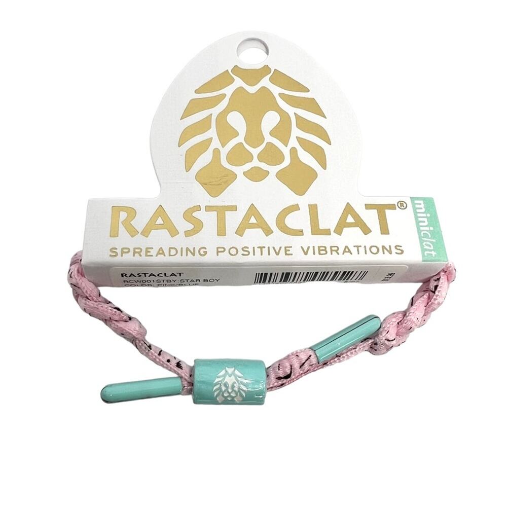 Rastaclat pink teal star boy bracelet miniclat NWT